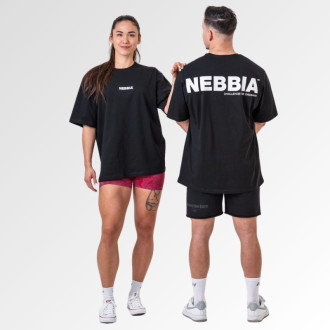 NEBBIA - Unisex oversized póló Gym Essentials 381 (black)