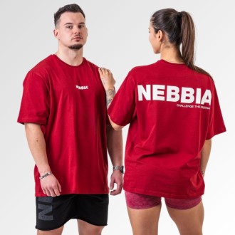 NEBBIA - Unisex oversized póló Gym Essentials 381 (dark red)