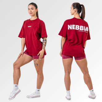 NEBBIA - Unisex oversized póló Gym Essentials 381 (dark red)