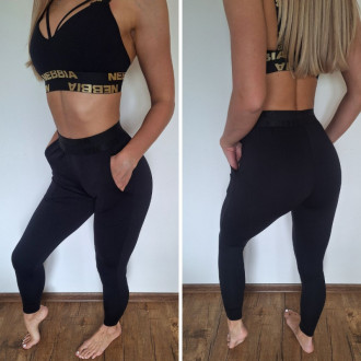 NEBBIA - Slim fit zsebes melegítőnadrág GYM SPIRIT 466 (black)