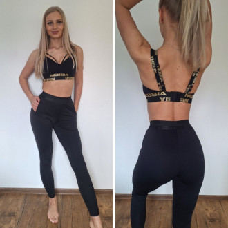 NEBBIA - Slim fit zsebes melegítőnadrág GYM SPIRIT 466 (black)