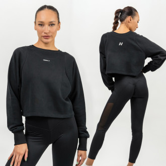 NEBBIA - Crop pulóver GYM SPIRIT 483 (black)