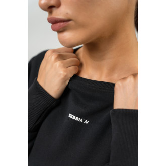 NEBBIA - Crop pulóver GYM SPIRIT 483 (black)