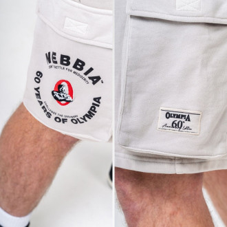 NEBBIA - Washed laza cargo rövidnadrág LEGACY 787 (light grey)