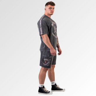 NEBBIA - Washed laza cargo rövidnadrág LEGACY 787 (black)