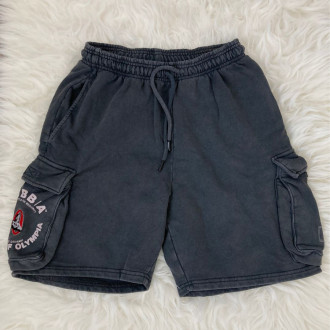NEBBIA - Washed laza cargo rövidnadrág LEGACY 787 (black)