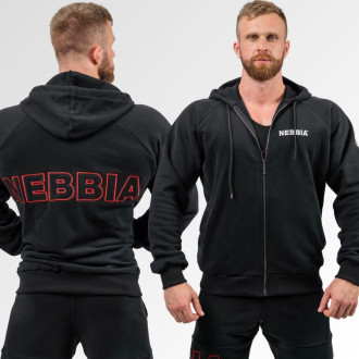 NEBBIA - Cipzáras kapucnis felső BEYOND ORDINARY 707 (black)