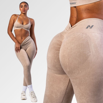 NEBBIA - Varrásmentes magas derekú leggings MAXIMUM PUSH-UP 302 (cream)
