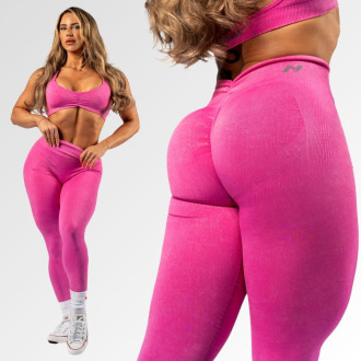 NEBBIA - Varrásmentes magas derekú leggings MAXIMUM PUSH-UP 302 (pink)