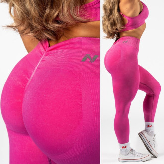 NEBBIA - Varrásmentes magas derekú leggings MAXIMUM PUSH-UP 302 (pink)