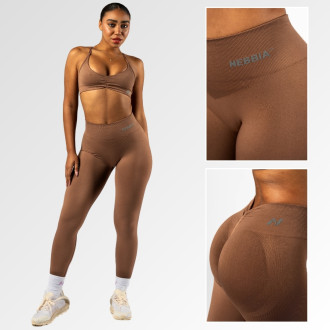 NEBBIA - Varrásmentes magas derekú leggings MAXIMUM PUSH-UP 302 (brown)
