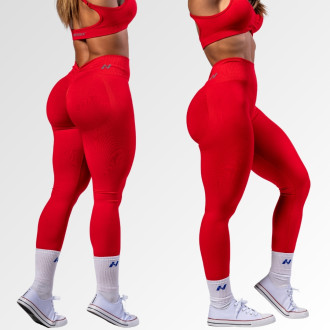 NEBBIA - Varrásmentes magas derekú leggings MAXIMUM PUSH-UP 302 (red)