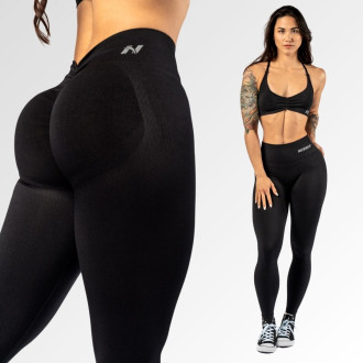 NEBBIA - Varrásmentes magas derekú leggings MAXIMUM PUSH-UP 302 (black)