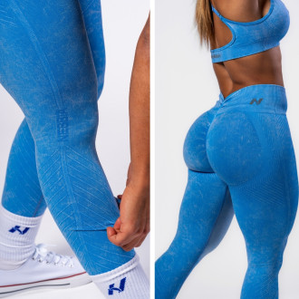 NEBBIA - Varrás nélküli magas derekú push-up leggings TOTALLY SEAMLESS 303 (blue)