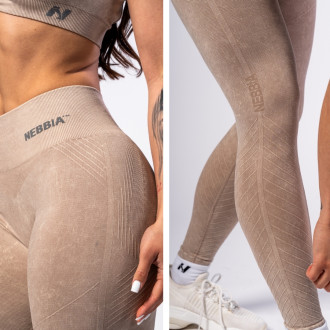 NEBBIA - Varrás nélküli magas derekú push-up leggings TOTALLY SEAMLESS 303 (cream)