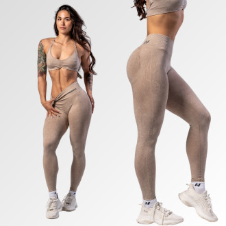 NEBBIA - Varrás nélküli magas derekú push-up leggings TOTALLY SEAMLESS 303 (cream)