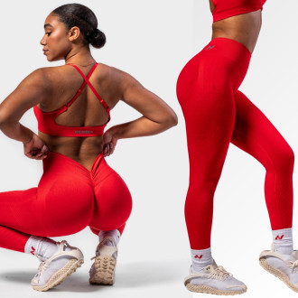 NEBBIA - Varrás nélküli magas derekú push-up leggings TOTALLY SEAMLESS 303 (red)
