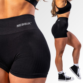 NEBBIA - Varrás nélküli magas derekú push-up short TOTALLY SEAMLESS 304 (black)