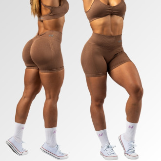 NEBBIA - Varrás nélküli magas derekú push-up short TOTALLY SEAMLESS 304 (brown)