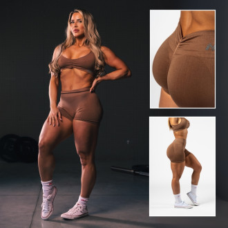 NEBBIA - Varrás nélküli magas derekú push-up short TOTALLY SEAMLESS 304 (brown)