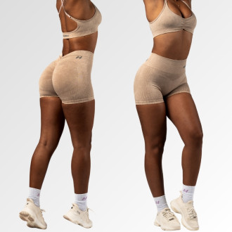 NEBBIA - Varrás nélküli magas derekú push-up short TOTALLY SEAMLESS 304 (cream)