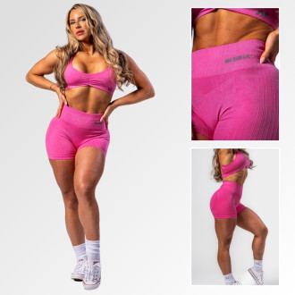 NEBBIA - Varrás nélküli magas derekú push-up short TOTALLY SEAMLESS 304 (pink)