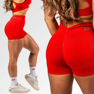 NEBBIA - Varrás nélküli magas derekú push-up short TOTALLY SEAMLESS 304 (red)