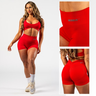 NEBBIA - Varrás nélküli magas derekú push-up short TOTALLY SEAMLESS 304 (red)