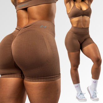 NEBBIA - Varrás nélküli magas derekú push-up short TOTALLY SEAMLESS 304 (brown)