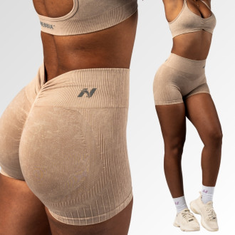 NEBBIA - Varrás nélküli magas derekú push-up short TOTALLY SEAMLESS 304 (cream)