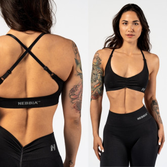 NEBBIA - Sportmelltartó közepes tartással TOTALLY SEAMLESS 305 (black)