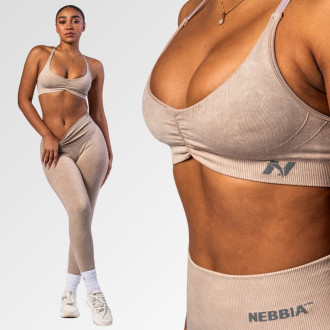 NEBBIA - Sportmelltartó közepes tartással TOTALLY SEAMLESS 305 (cream)