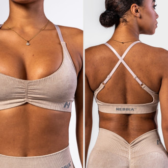 NEBBIA - Sportmelltartó közepes tartással TOTALLY SEAMLESS 305 (cream)
