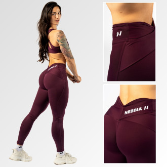 NEBBIA - Alakformáló leggings V-shaped derékkal STRONG BEAUTY 425 (dark red)