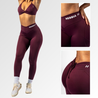 NEBBIA - Alakformáló megkötős leggings OWN YOUR POWER 426 (dark red)