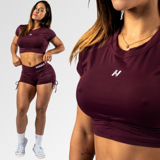 NEBBIA  - Open-back crop top STRONG BEAUTY 430 (dark red)