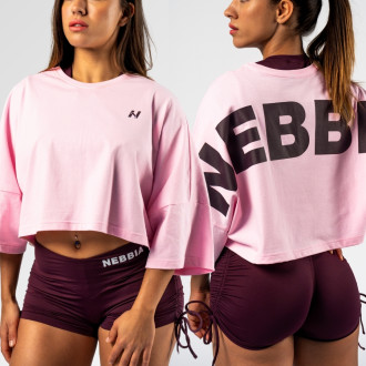 NEBBIA  - Oversized crop póló JUST FLOW 431 (pink)