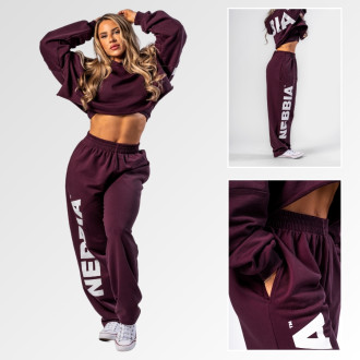 NEBBIA  - Baggy melegítőnadrág BOYFRIEND STYLE 432 (dark red)