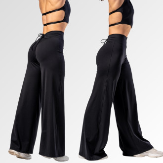 NEBBIA - Deni x NEBBIA Flared nadrág magas derékkal 312 (black)