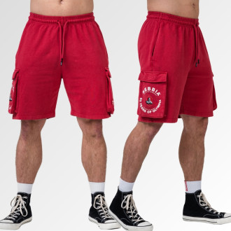 NEBBIA - Washed laza cargo rövidnadrág LEGEND 787 (red)