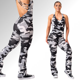 NEBBIA  - Alakformáló fitness overál OWN THE GYM 397 (white camo)