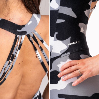 NEBBIA  - Alakformáló fitness overál OWN THE GYM 397 (white camo)