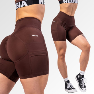 NEBBIA - FIT&SMART biciklis short női 575 (dark brown)