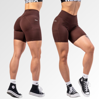 NEBBIA - FIT&SMART biciklis short női 575 (dark brown)