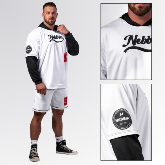 NEBBIA - Baseball stílusú fitness felső 376 (white)