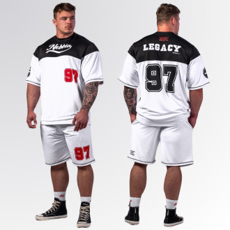 NEBBIA - Baseball stílusú fitness póló 377 (white)