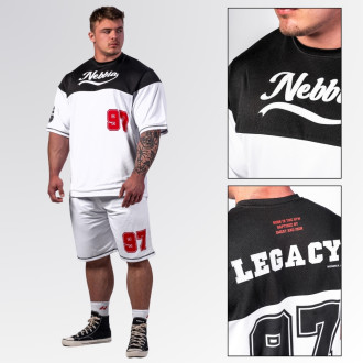 NEBBIA - Baseball stílusú fitness póló 377 (white)