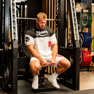 NEBBIA - Baseball stílusú fitness póló 377 (white)