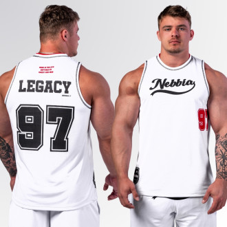 NEBBIA - Baseball stílusú fitness trikó 378 (white)