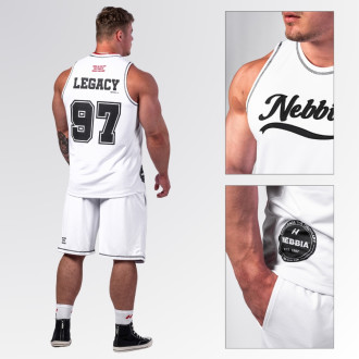 NEBBIA - Baseball stílusú fitness trikó 378 (white)